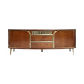 Moderne Houten Dressoir met Gouden Accenten