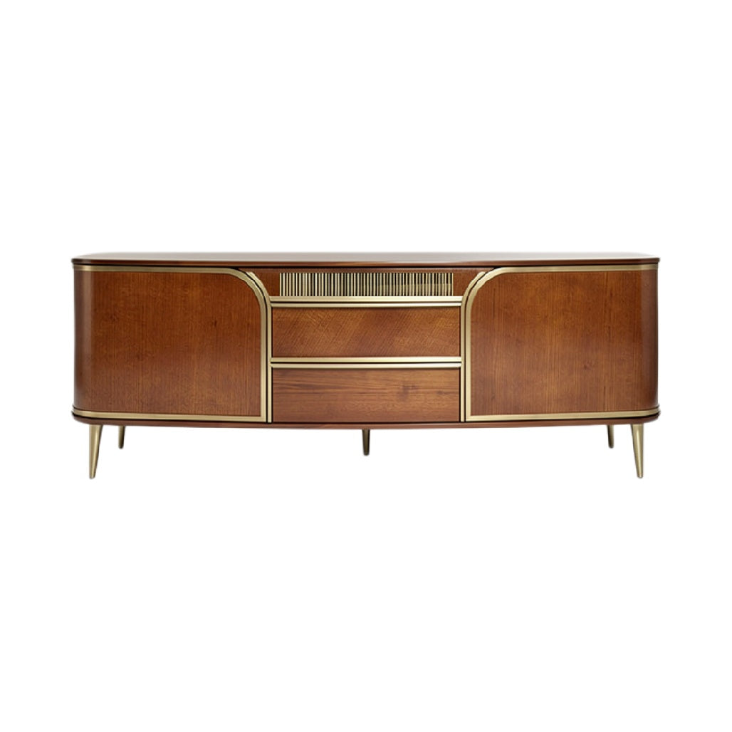Moderne Houten Dressoir met Gouden Accenten