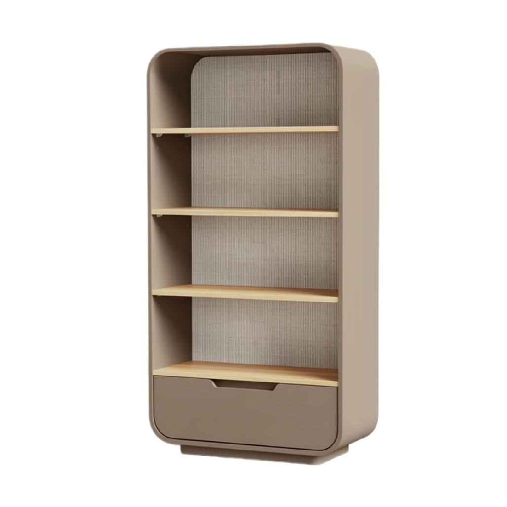 Moderne boekenkast met open planken en lade